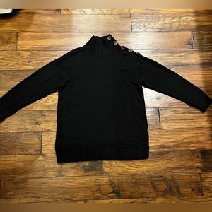 Anthropologie button mock neck sweater